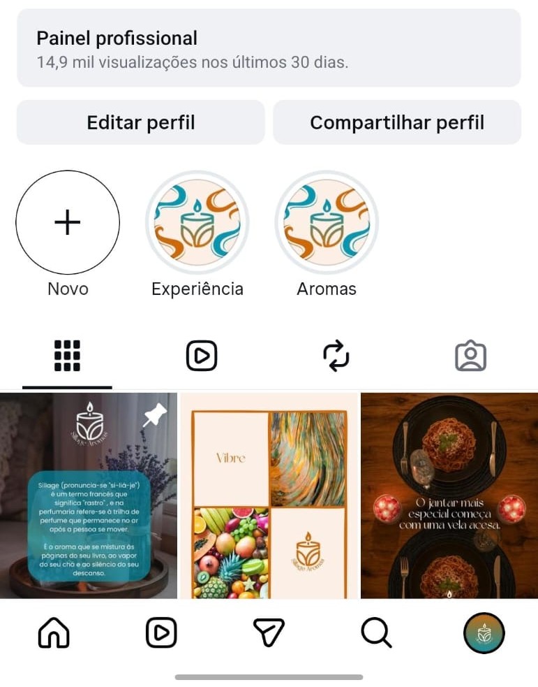 Perfil da Sillage Aromas no Instagram